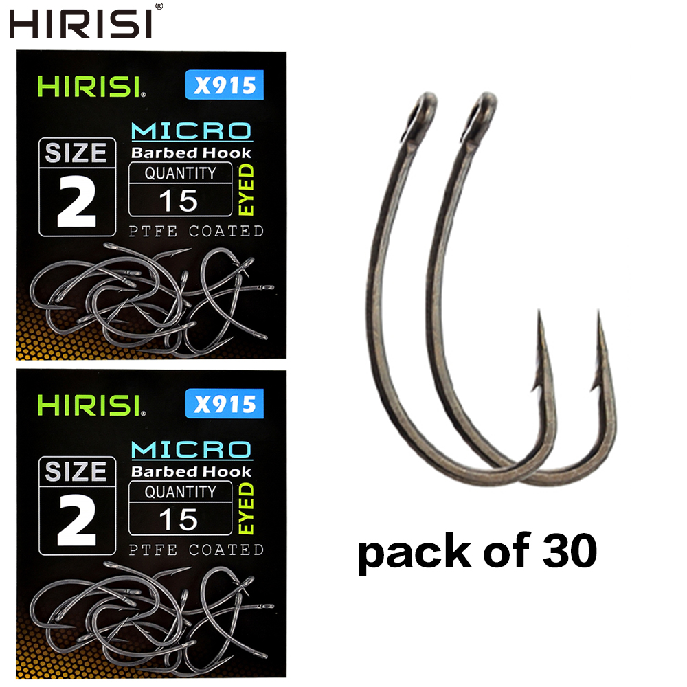 Fishing Hook Offset - Hirisi 30x ปลาคาร์พตะขอตกปลา Eye Micro Barb