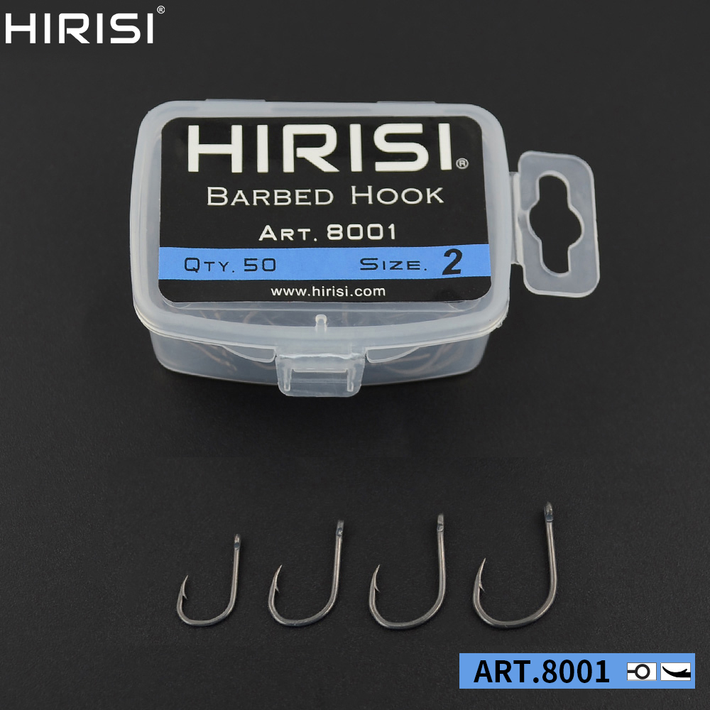 Fishing Hook Barbless - 100 ชิ้นสแตนเลสสตีลตะขอหนามสูงคาร์บอนเคลือบปลาคาร์พตะขอตกปลาขายปลีกกล่องต้นฉบับ 8001