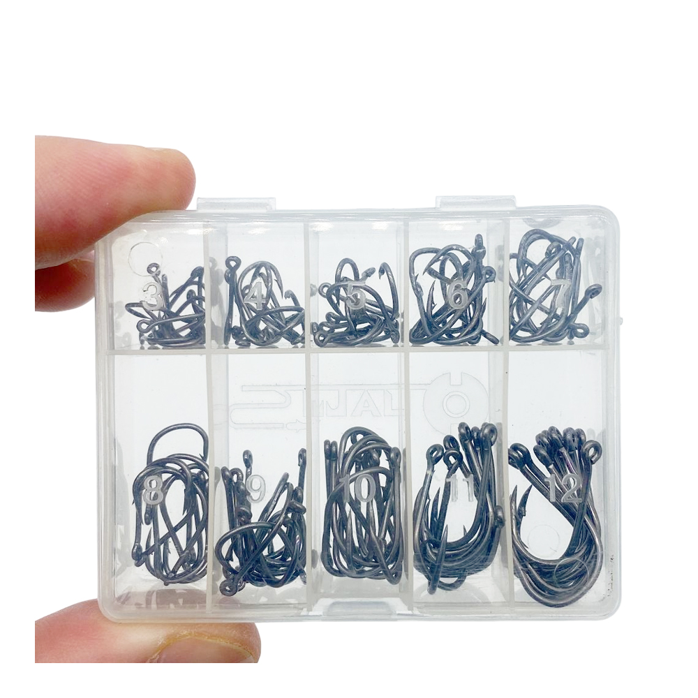 100ชิ้น/ล็อต Fishhook กล่องชุด - Fishing Hook Offset บทวิจารณ์และราคา