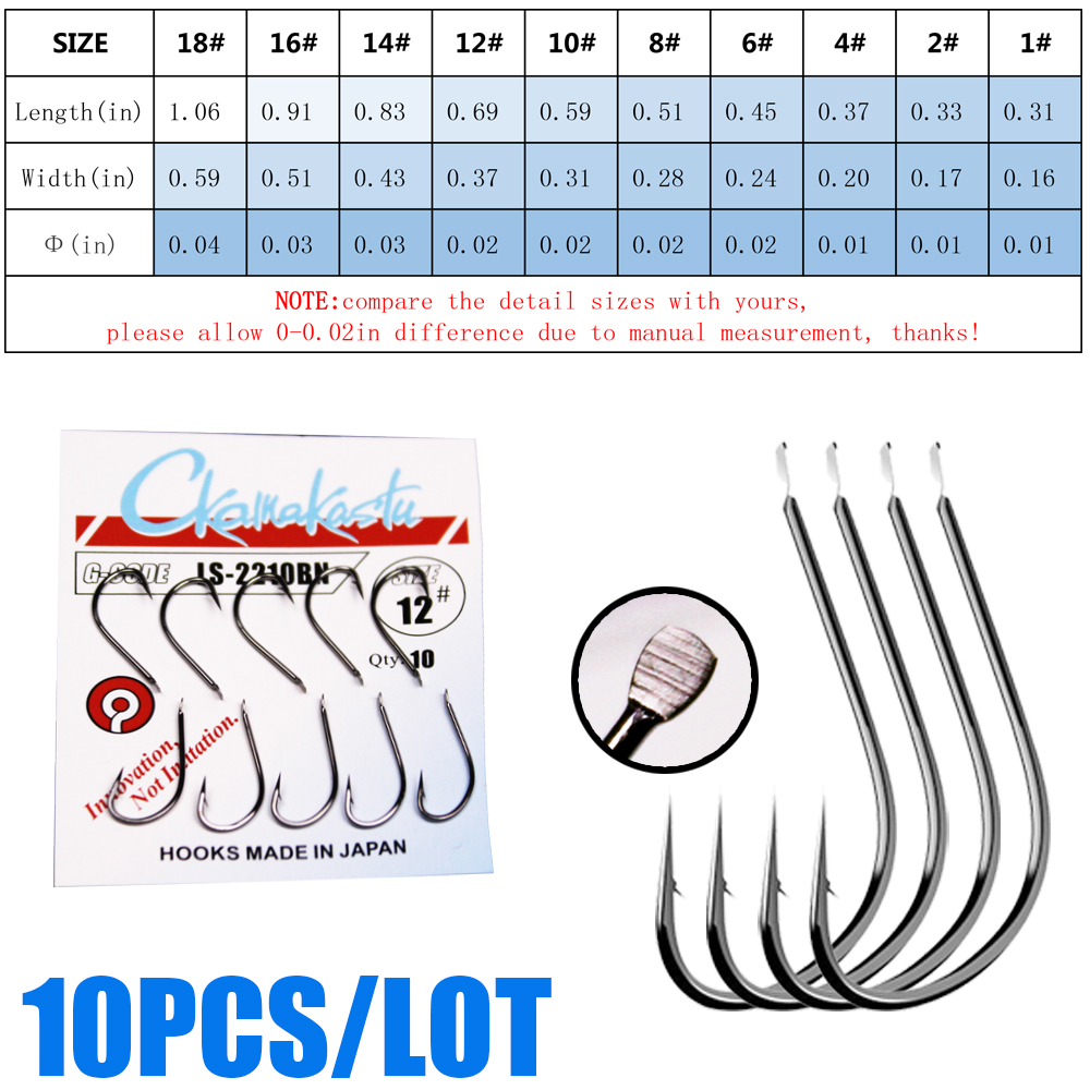 10 ชิ้น/ล็อต 1 #-18 # สีดำ Mar - Fishing Hook Offset บทวิจารณ์และราคา