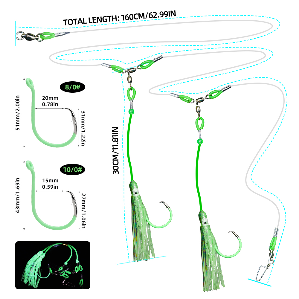 ชุดตกปลาทะเลแบบ Deep Drop Rig  - Fishing Hook Circle บทวิจารณ์และราคา