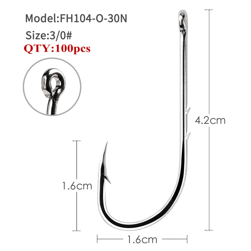 ยาว Shank Hooks สำหรับตกปลา100 - Fishing Hook Offset บทวิจารณ์และราคา