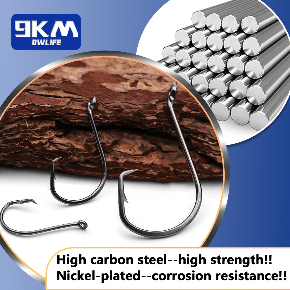 9KM วงกลมตะขอตกปลา 25 ~ 50 ชิ้ - Fishing Hook Circle บทวิจารณ์และราคา