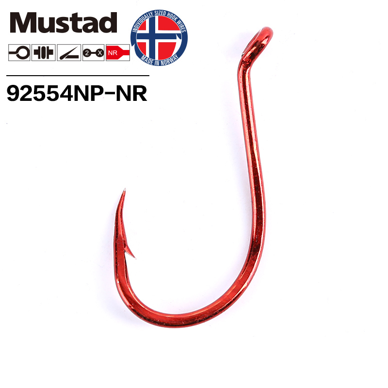 Mustad สีแดงขนาดใหญ่ 2X ฆ่าตัว - Fishing Hook Offset บทวิจารณ์และราคา
