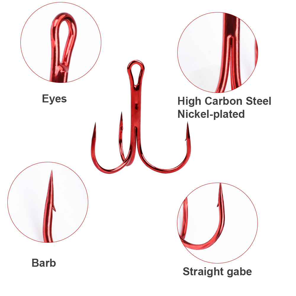 เบ็ดตกปลาคาร์บอนสูง ตะขอสามทาง - Fishing Hook Offset บทวิจารณ์และราคา