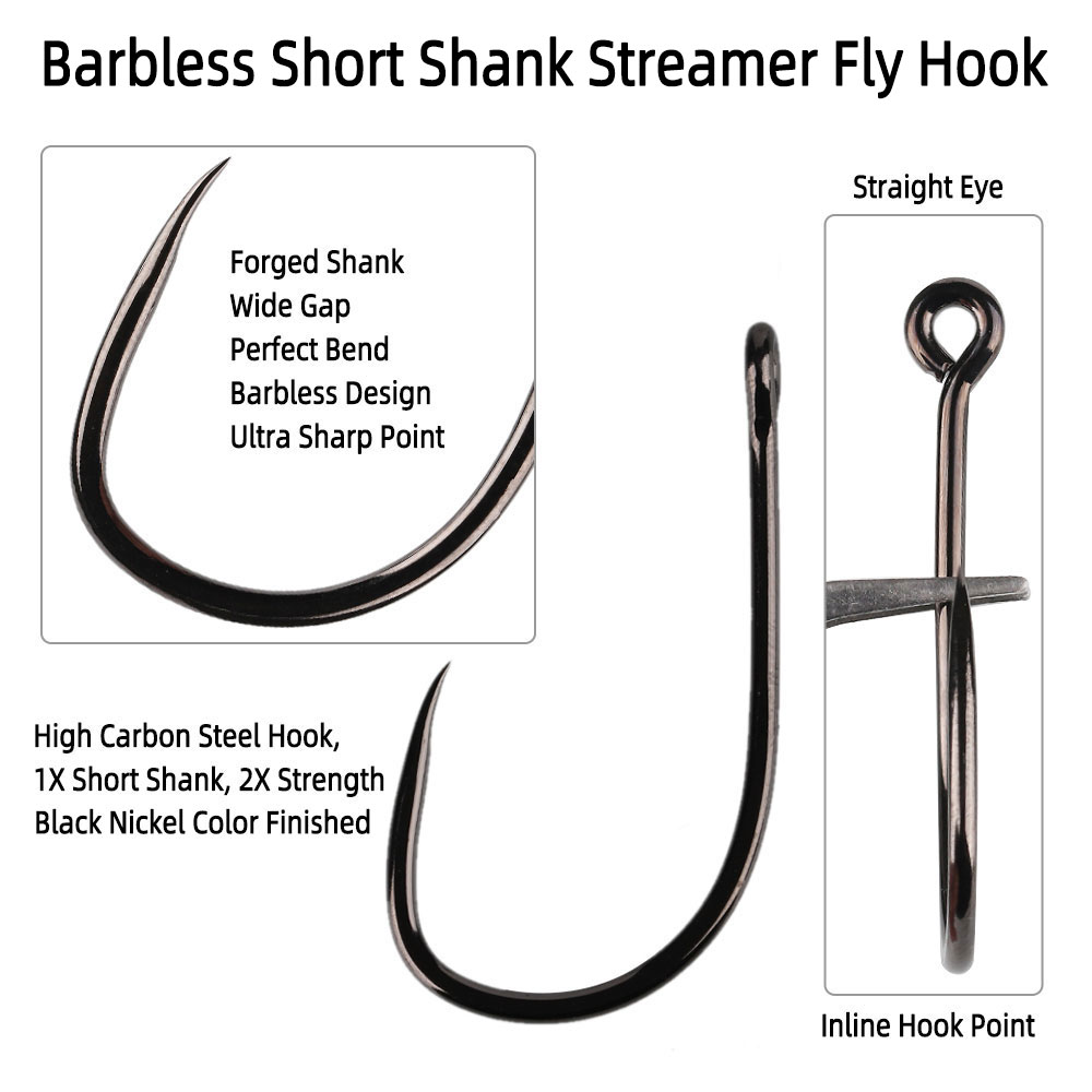20 ชิ้น # เบ็ดตกปลาแบบสตรีมเมอ - Fishing Hook Barbless บทวิจารณ์และราคา